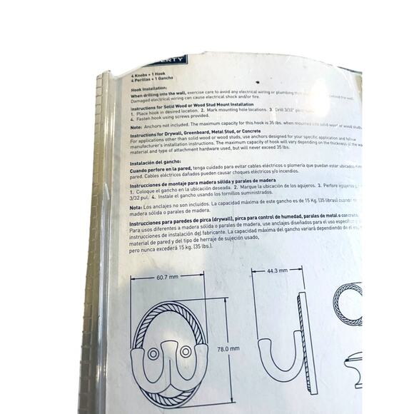 Design for Less Wall Hook and Drawer Pull Satin Nickel Finish 160257 - Picture 2 of 8